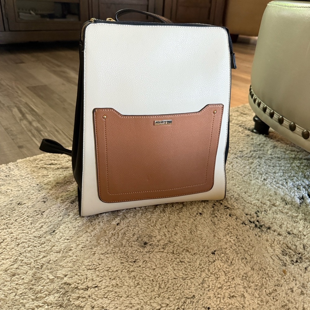 Aldo White and Brown Women's Backpack